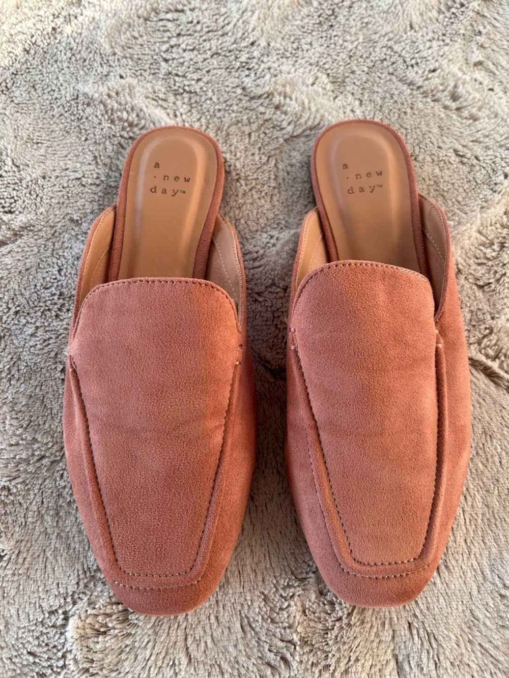 A New Day Women’s Terracotta Suede Slip-On Loafers- size 7